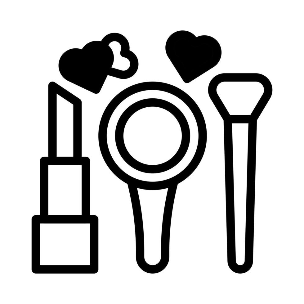 Kosmetik-Symbol Duoton schwarz Stil Valentinstag Illustration Vektorelement und Symbol perfekt. vektor