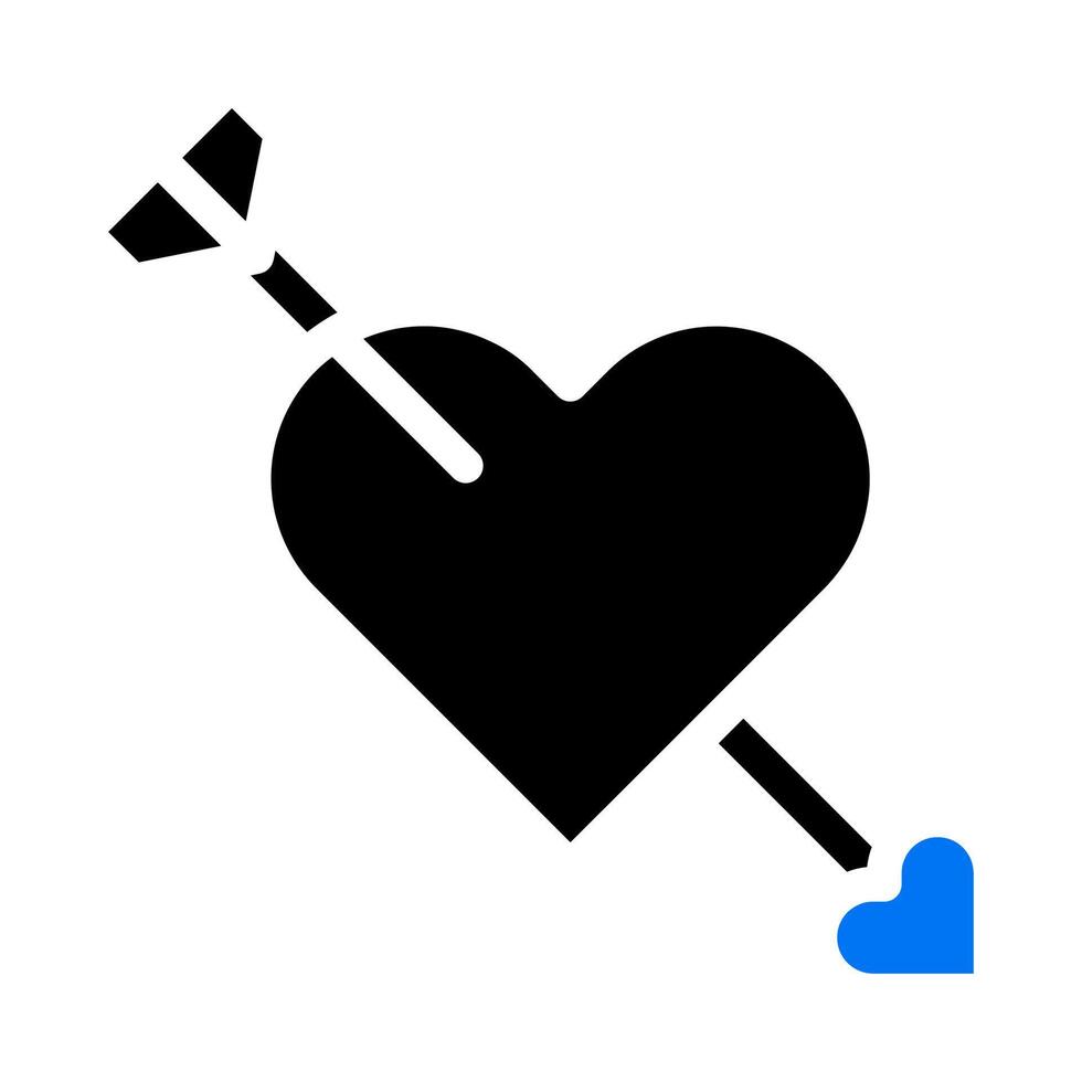 Pfeilsymbol solide blau schwarz Stil Valentinstag Illustration Vektorelement und Symbol perfekt. vektor