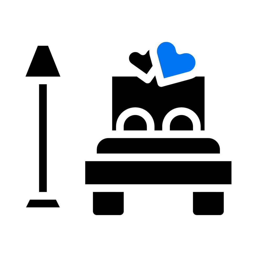säng ikon fast blå svart stil valentine illustration vektor element och symbol perfekt.