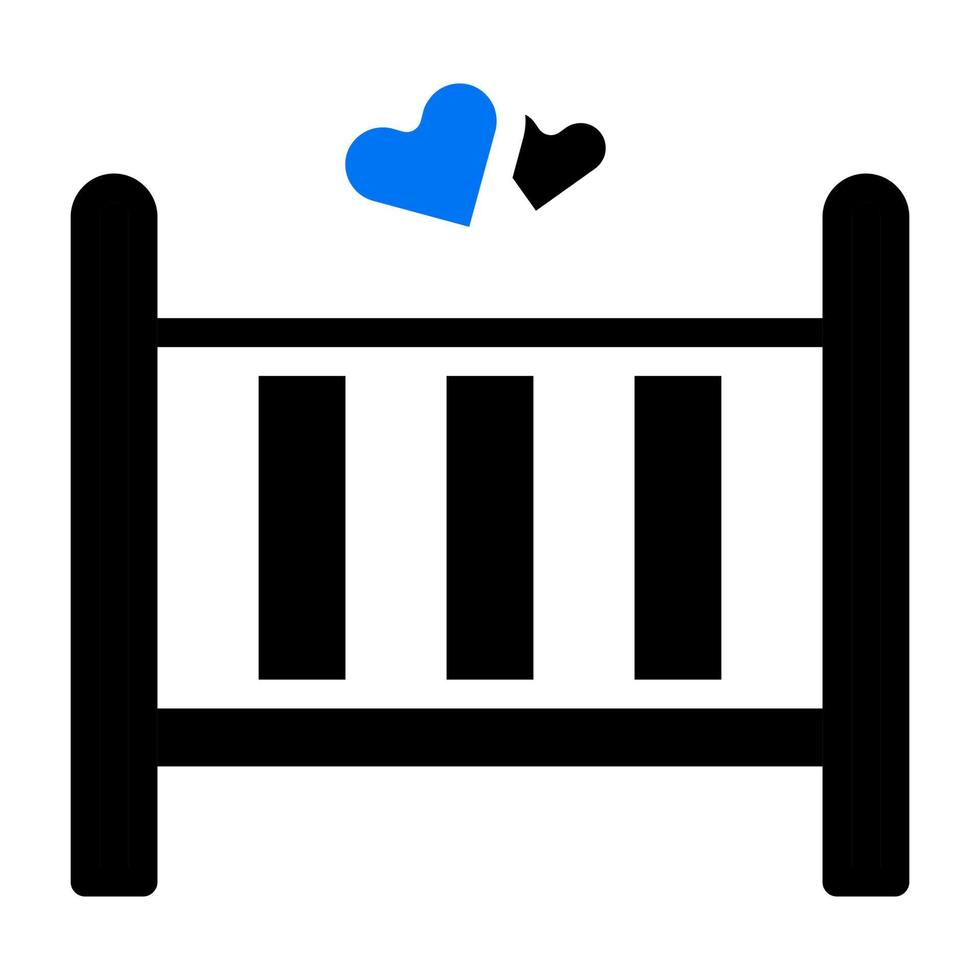 säng ikon fast blå svart stil valentine illustration vektor element och symbol perfekt.