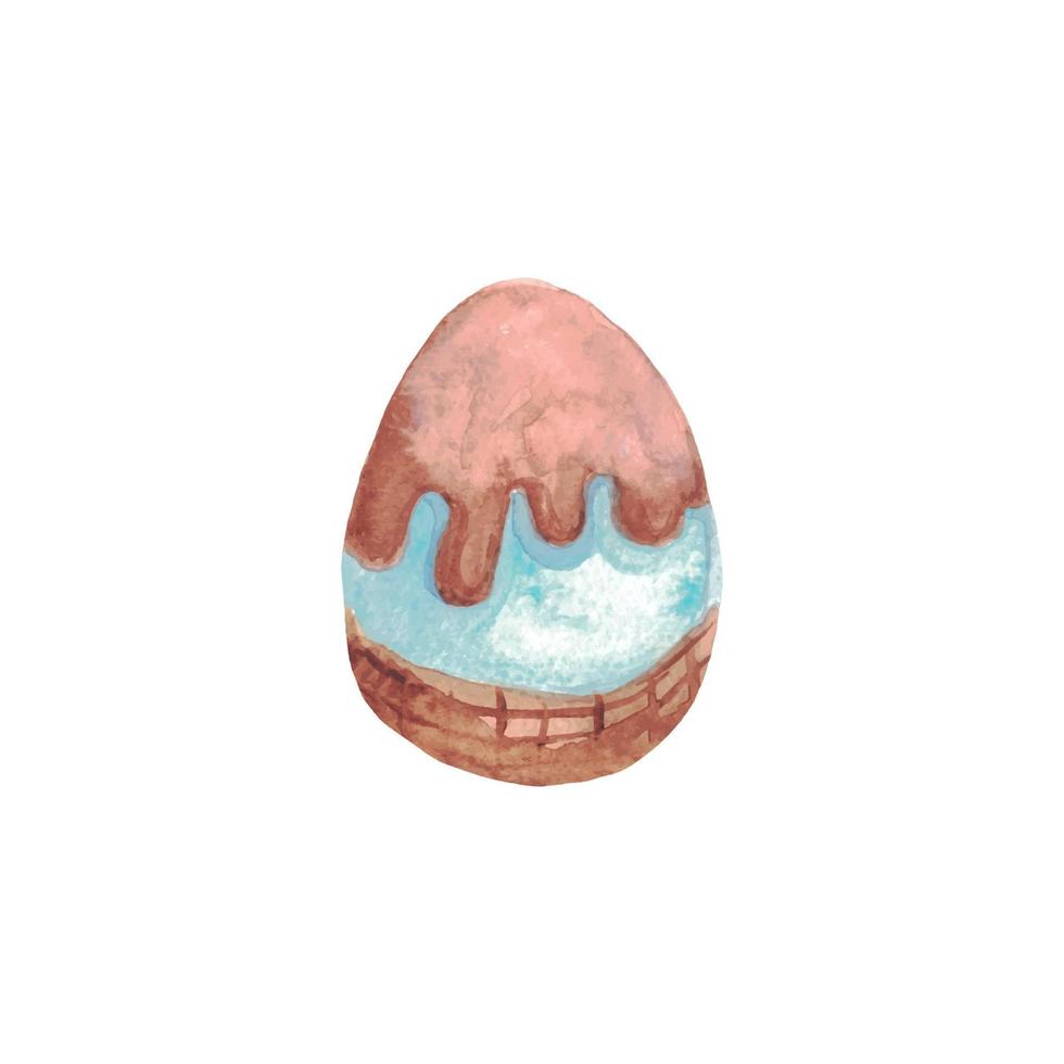 vattenfärg hand teckning påsk ägg vektor