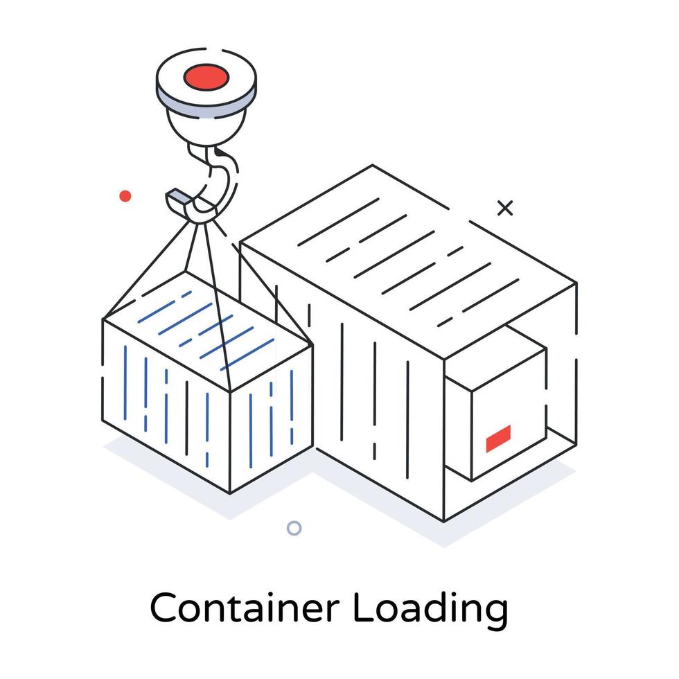 trendige containerverladung vektor