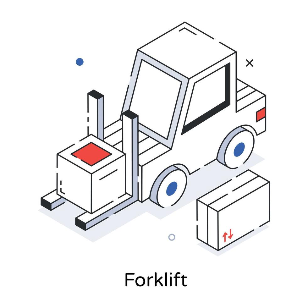 trendiga gaffeltruck koncept vektor