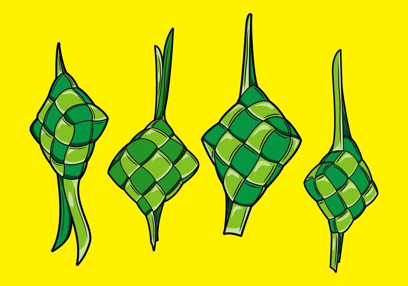 ketupat-vektor, indonesisches traditionelles essen, aidil fitri feieressen vektor