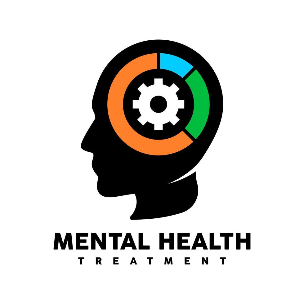 mental hälsa behandling logotyp design vektor
