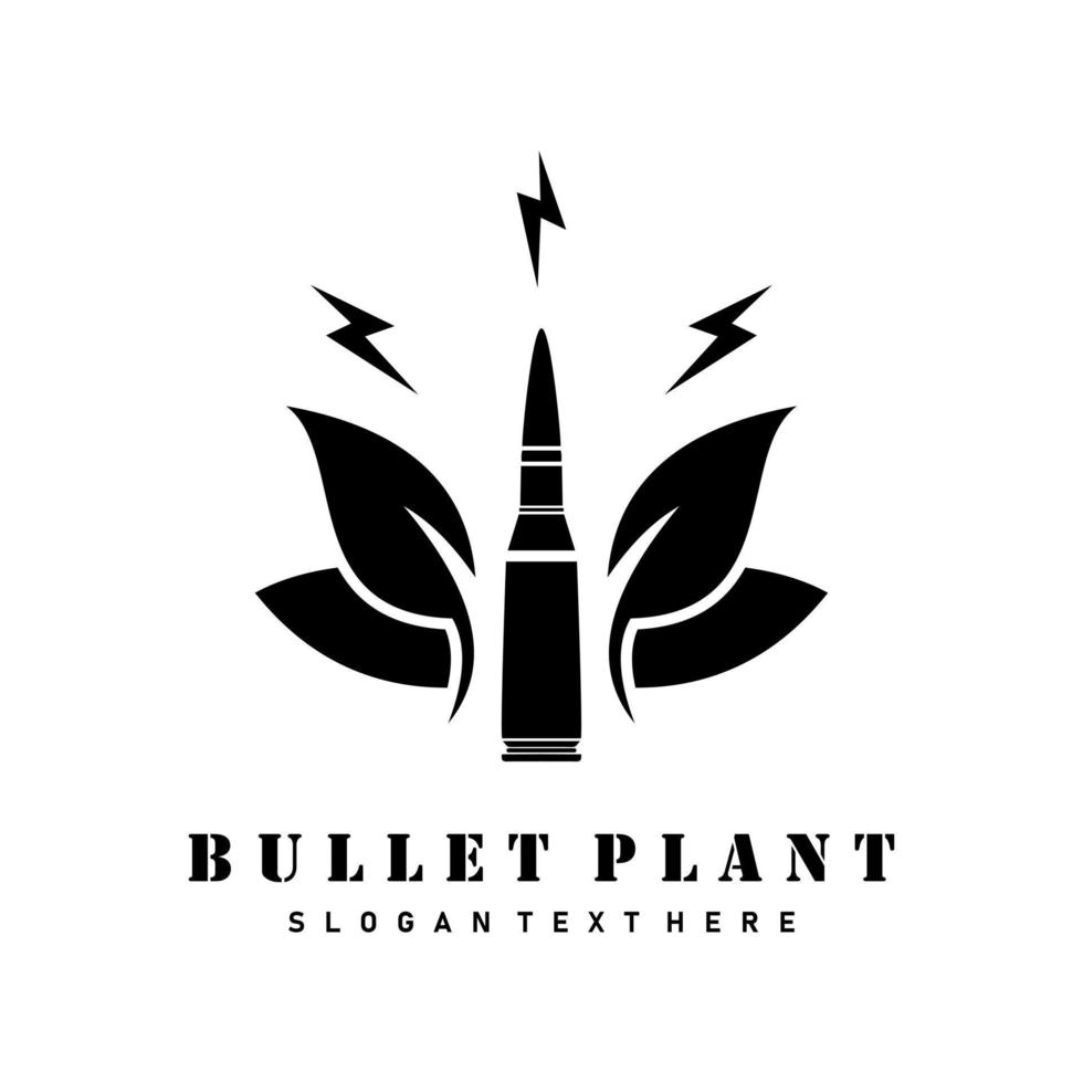 Bullet-Pflanzenlogo-Designvektor vektor