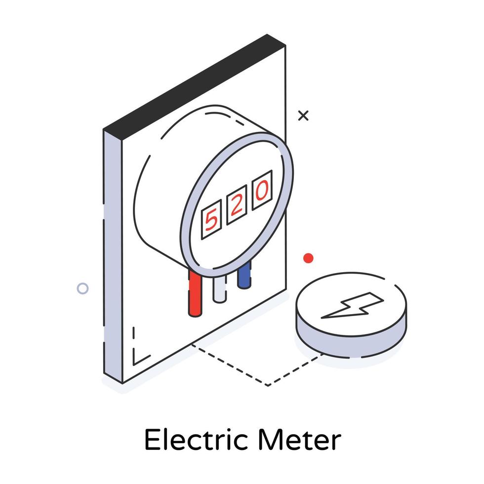trendig elektrisk meter vektor