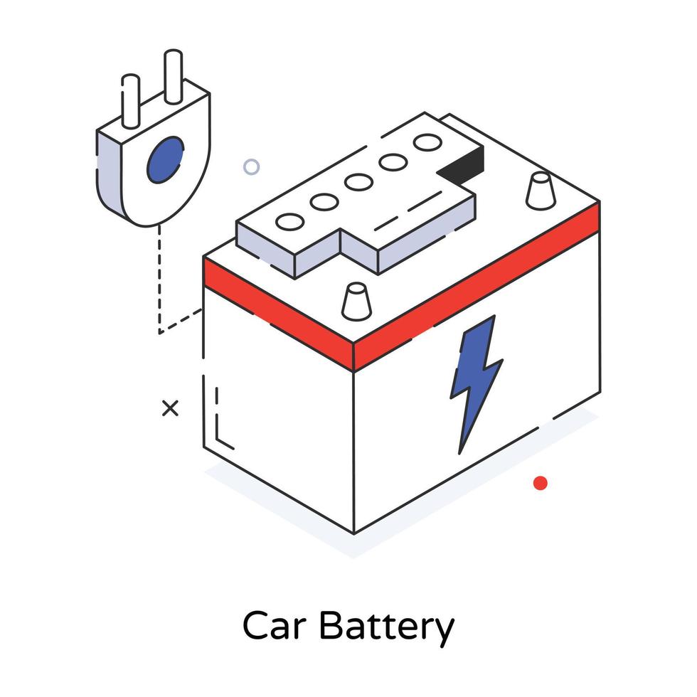 trendig bil batteri vektor