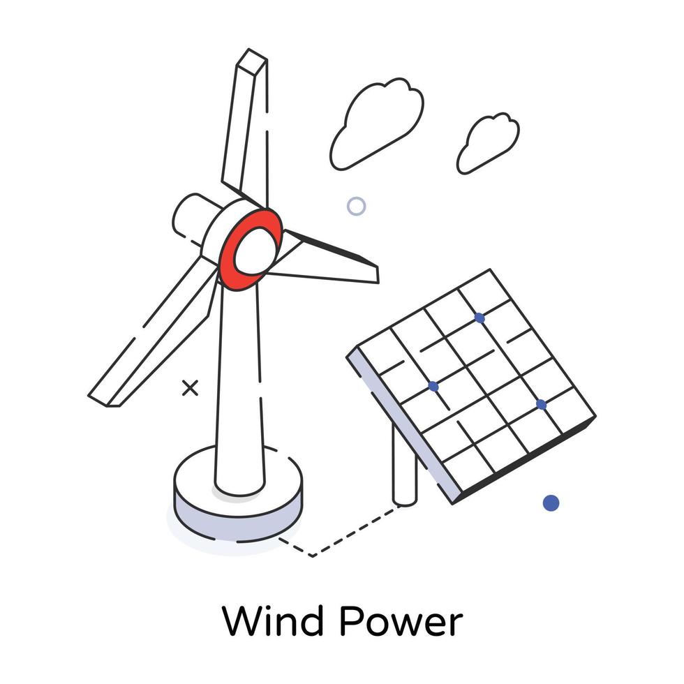 Trendige Windkraft vektor