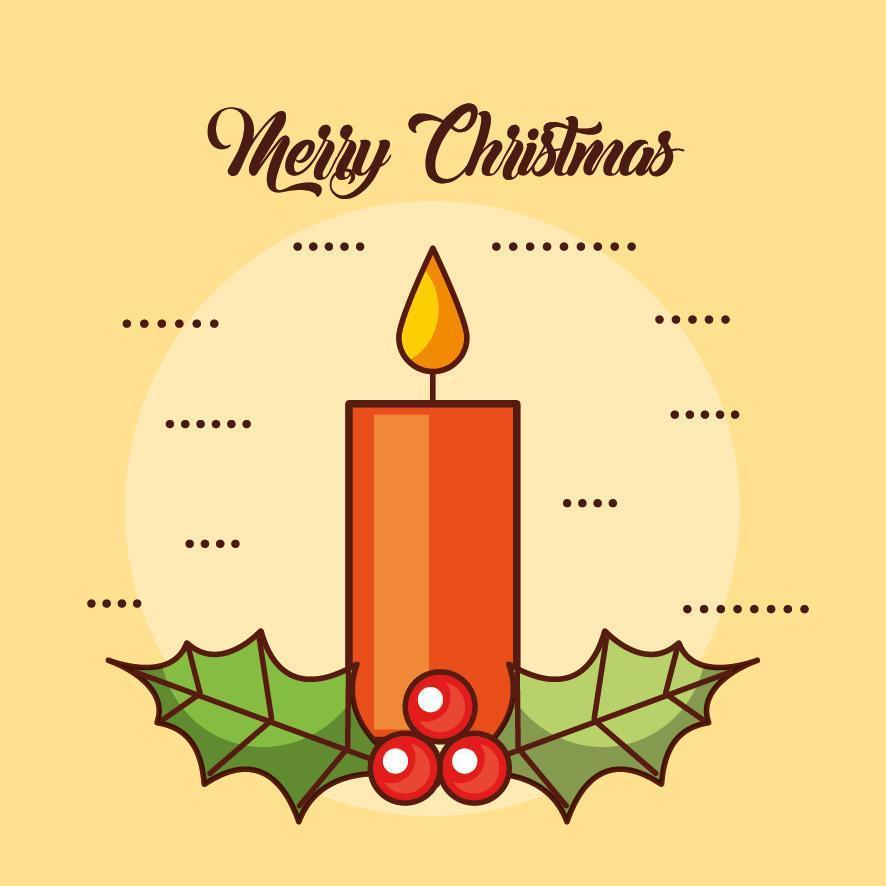 Frohe Weihnachtskarte mit Kerze vektor
