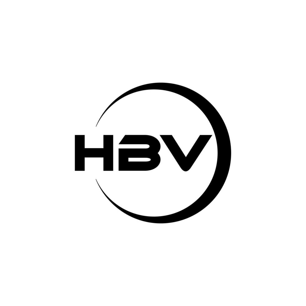 hbv brev logotyp design i illustration. vektor logotyp, kalligrafi mönster för logotyp, affisch, inbjudan, etc.