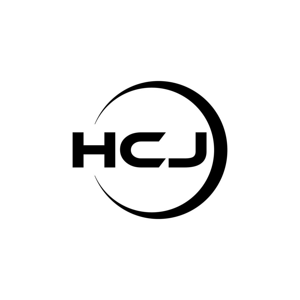 hcj brev logotyp design i illustration. vektor logotyp, kalligrafi mönster för logotyp, affisch, inbjudan, etc.