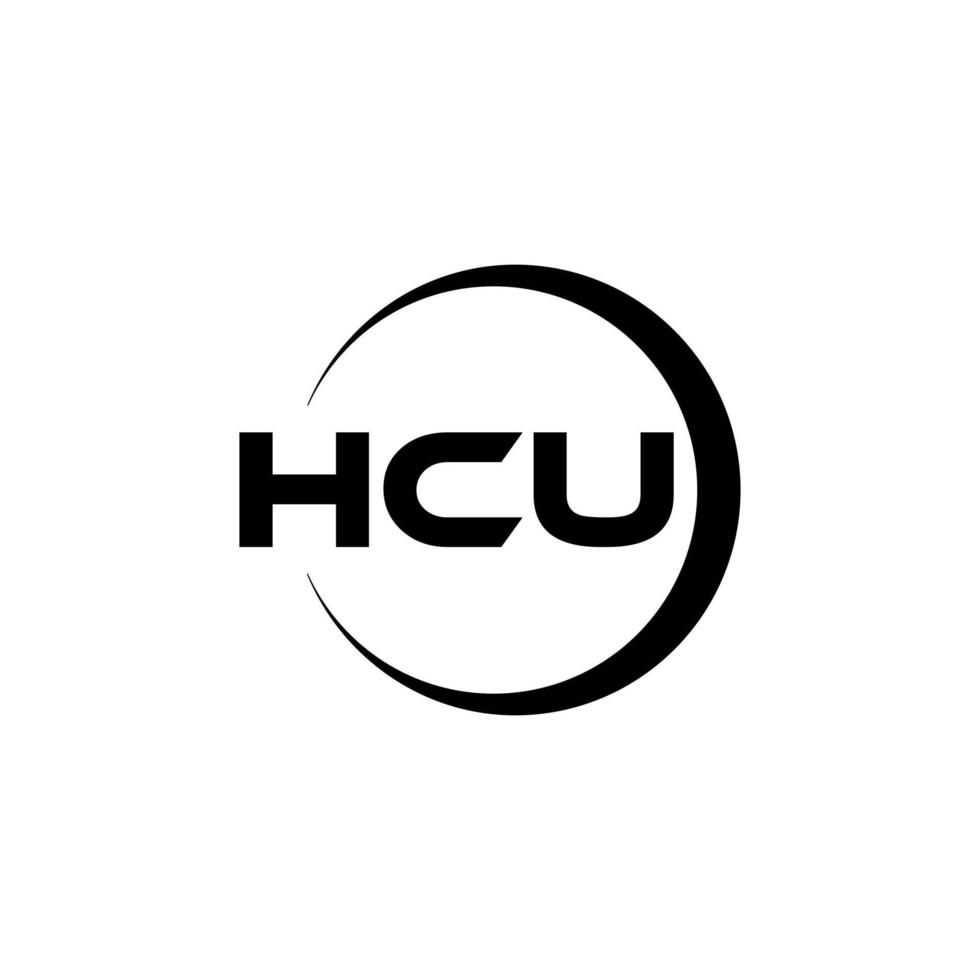 hcu brev logotyp design i illustration. vektor logotyp, kalligrafi mönster för logotyp, affisch, inbjudan, etc.