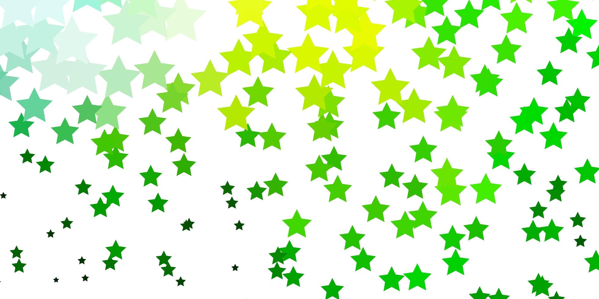 hellgrünes, gelbes Vektormuster mit abstrakten Sternen. vektor