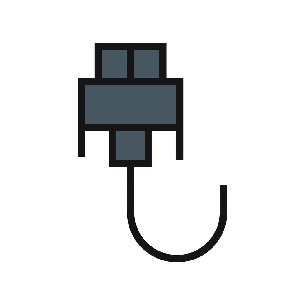 vga kabel- linje ikon isolerat på vit bakgrund. svart platt tunn ikon på modern översikt stil. linjär symbol och redigerbar stroke. enkel och pixel perfekt stroke vektor illustration.