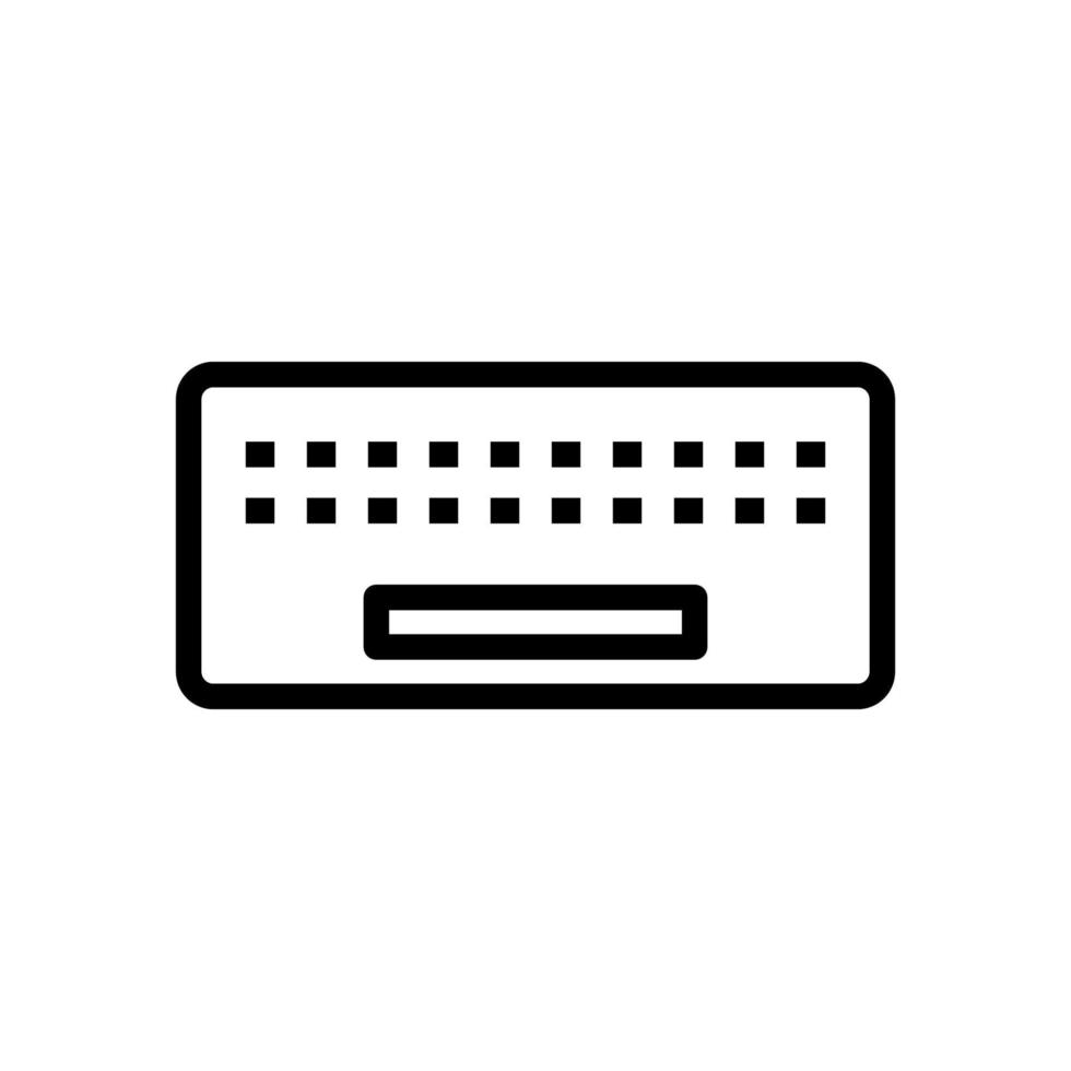 Tastatursymbolzeile isoliert auf weißem Hintergrund. schwarzes, flaches, dünnes Symbol im modernen Umrissstil. Lineares Symbol und bearbeitbarer Strich. einfache und pixelgenaue strichvektorillustration vektor