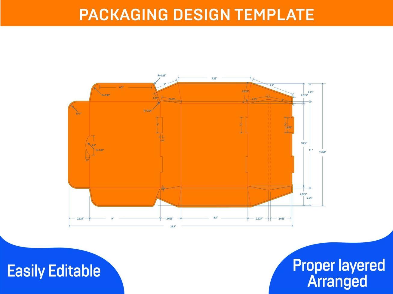 box verpackung dieline vorlage design farbe design vorlage vektor