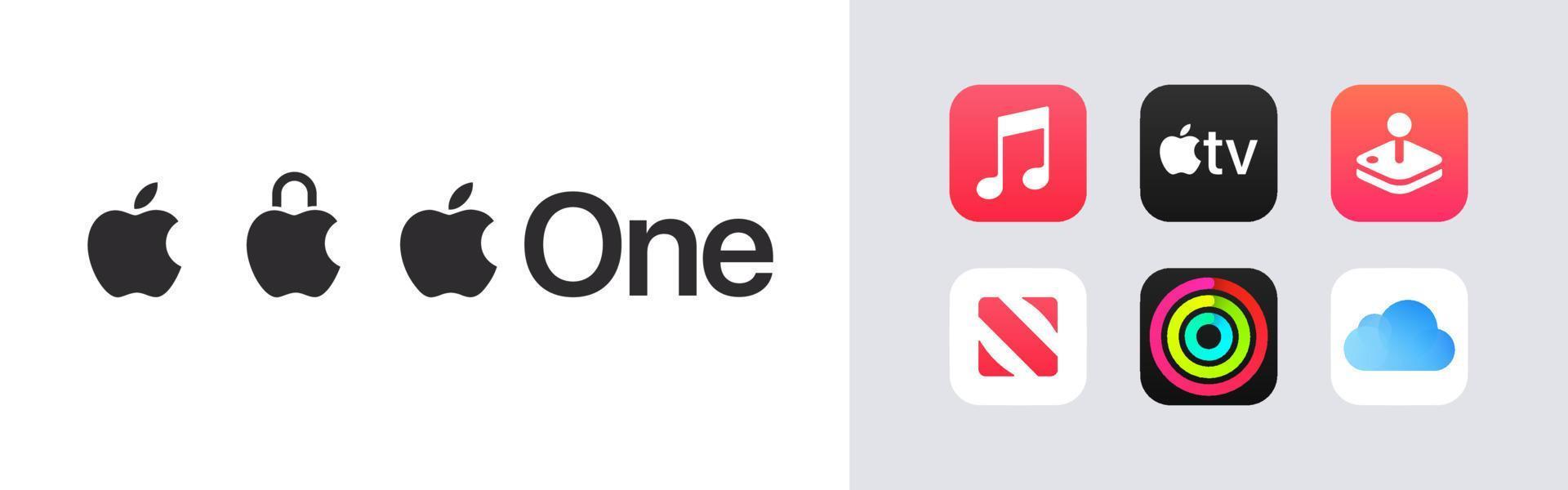 winniza, ukraine - 7. februar 2023. apfellogos. Apple-One-Logo. Apple-One-Bundles. Vektor-Illustration vektor