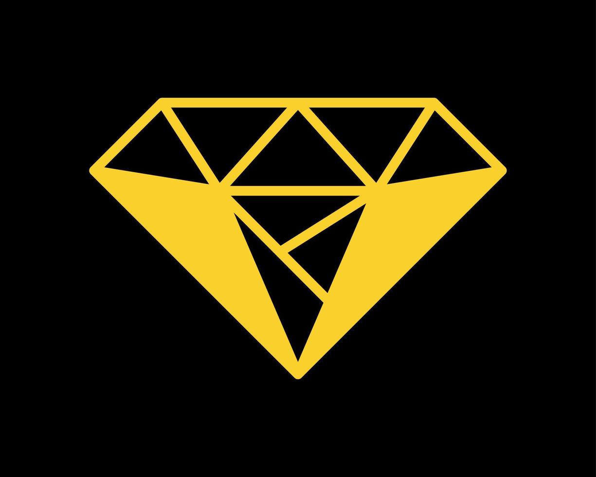 diamant juvel ädelsten lysande kristall lyx linje polygonal låg poly triangel vektor logotyp design