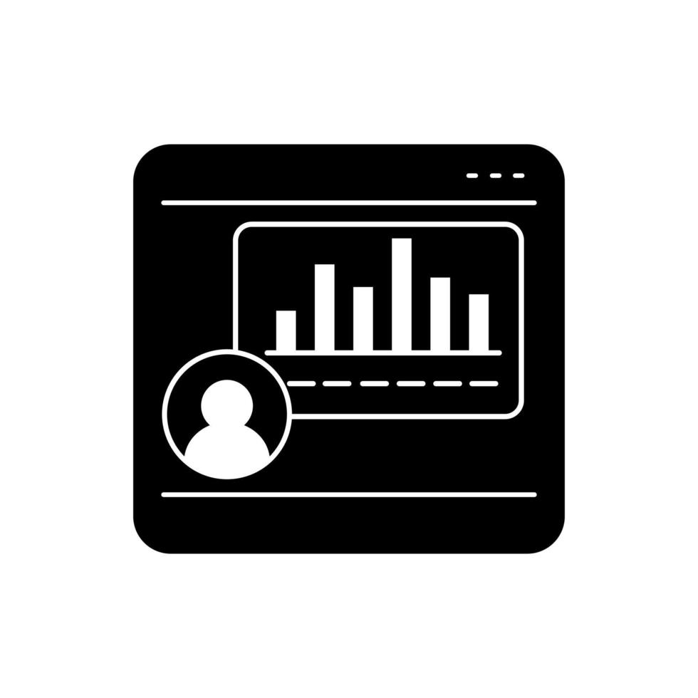 Symbolvektor für den Online-Handel. Statistiken. Analyse-Illustrationszeichen. Zeitplansymbol oder -logo. vektor