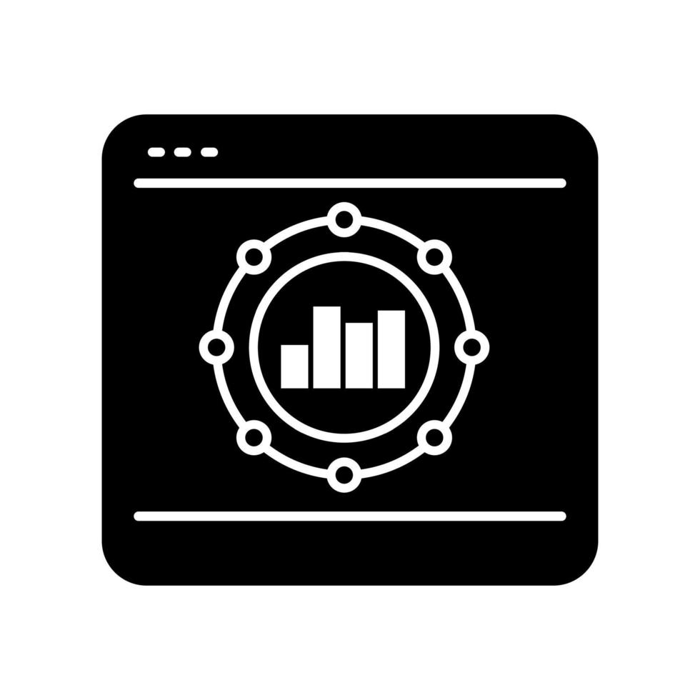 Symbolvektor für den Online-Handel. Statistiken. Analyse-Illustrationszeichen. Zeitplansymbol oder -logo. vektor