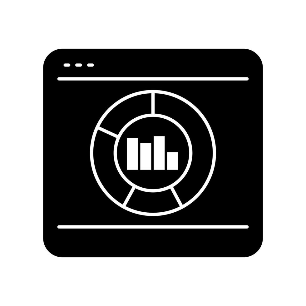 Symbolvektor für den Online-Handel. Statistiken. Analyse-Illustrationszeichen. Zeitplansymbol oder -logo. vektor