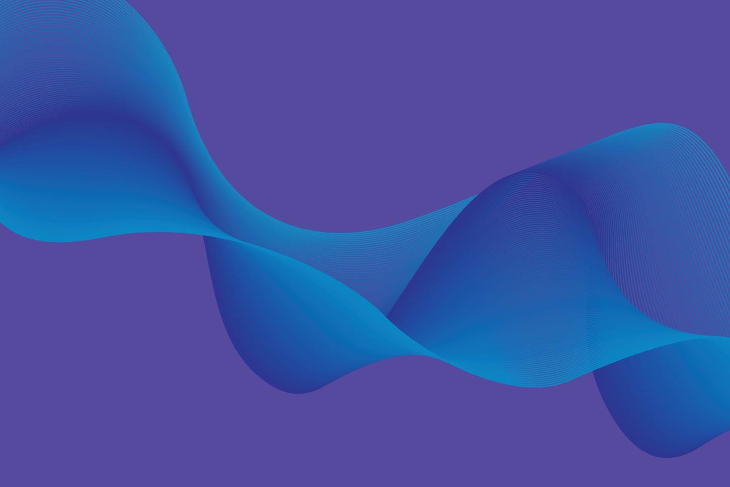 abstrakte blaue Lichtlinien auf violettem Hintergrund. abstrakter Wellenhintergrund für Computertapeten und Zielseiten. vektor