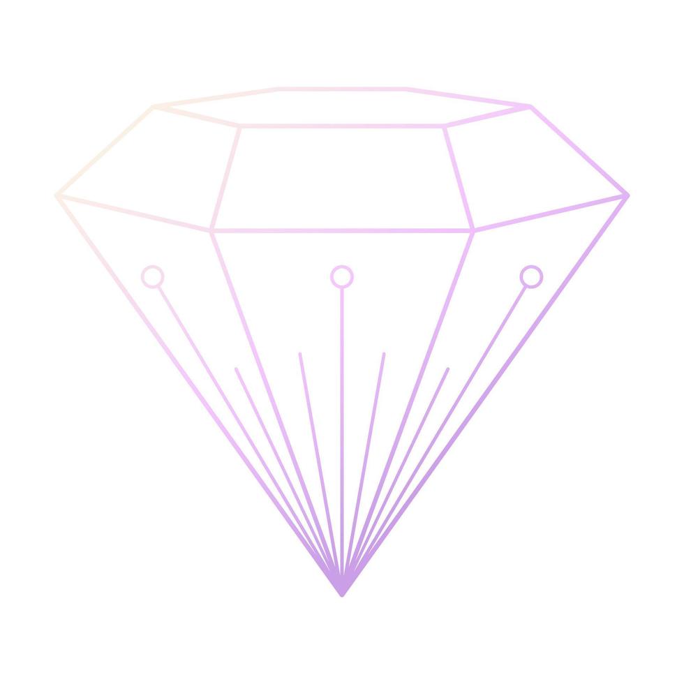 Diamant-Logo. rosa Farbverlauf. Schild für ein Juweliergeschäft. Vektor-Illustration. isoliert auf weiß. vektor