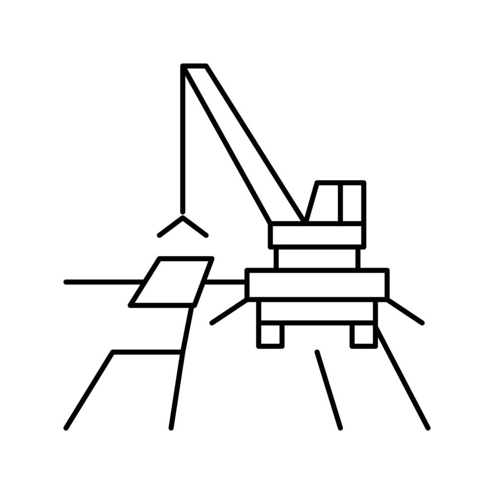 Kran Straße Baulinie Symbol Vektor Illustration