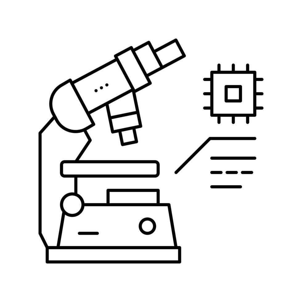 forskar mikroskop halvledare tillverkning linje ikon vektorillustration vektor