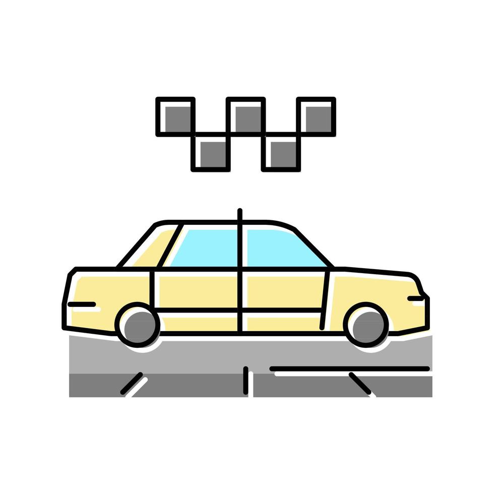 Taxi Farbe Symbol Vektor Illustration