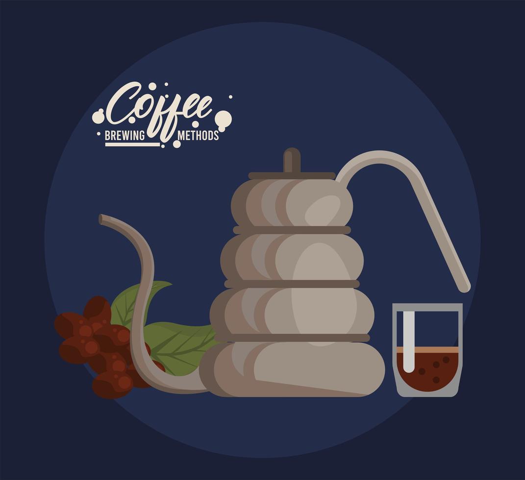 svanhals vattenkokare kaffebryggningsmetod vektor