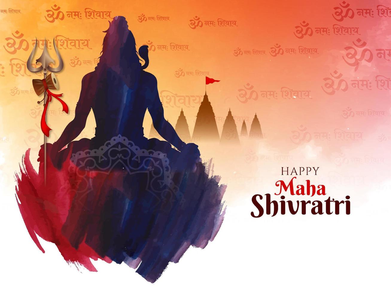 glücklich maha shivratri hindu festival feier hintergrund vektor