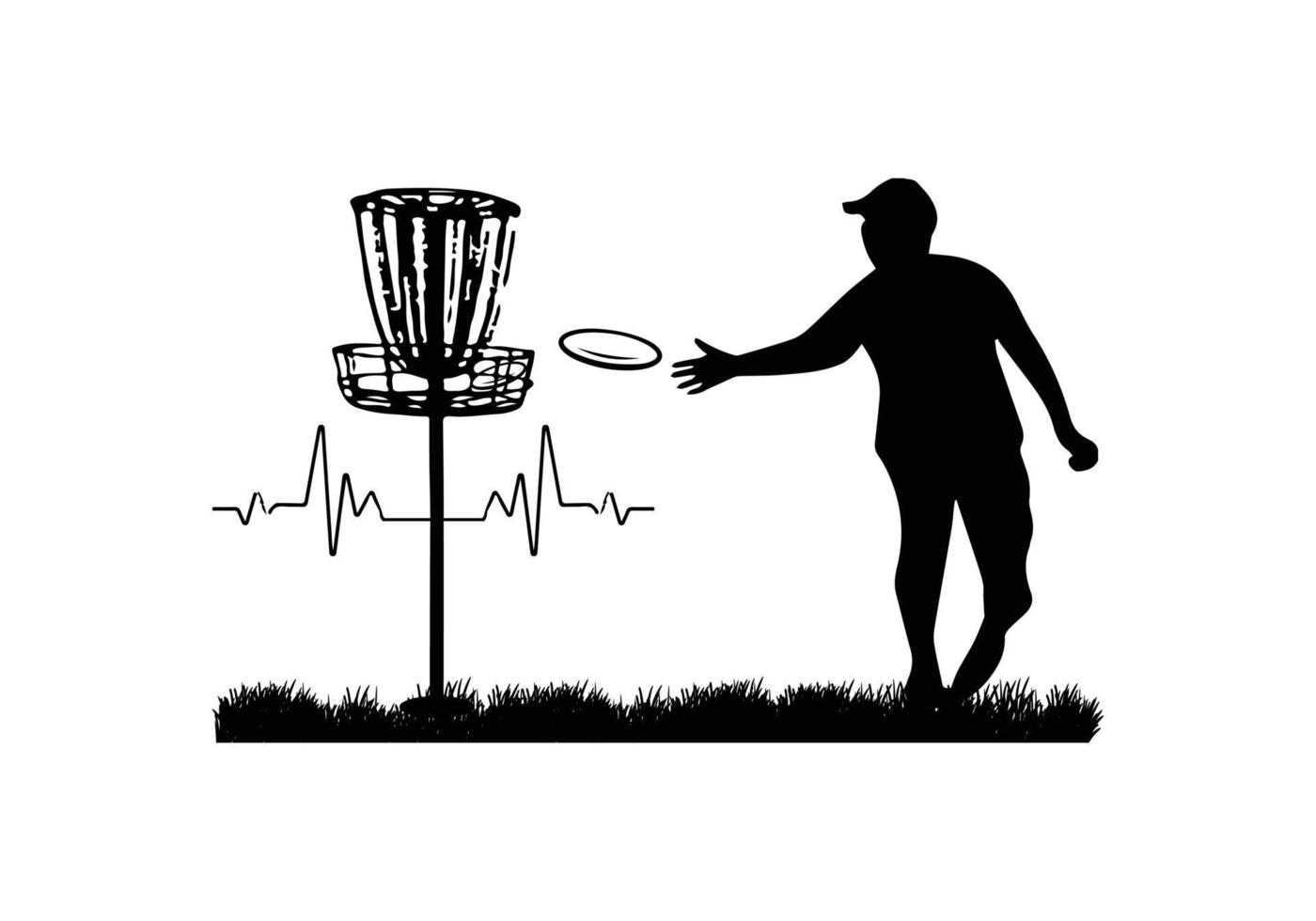 Vektor-Disc-Golf-Silhouette Disc-Golf-Club und Symbole Vektor-Illustration vektor