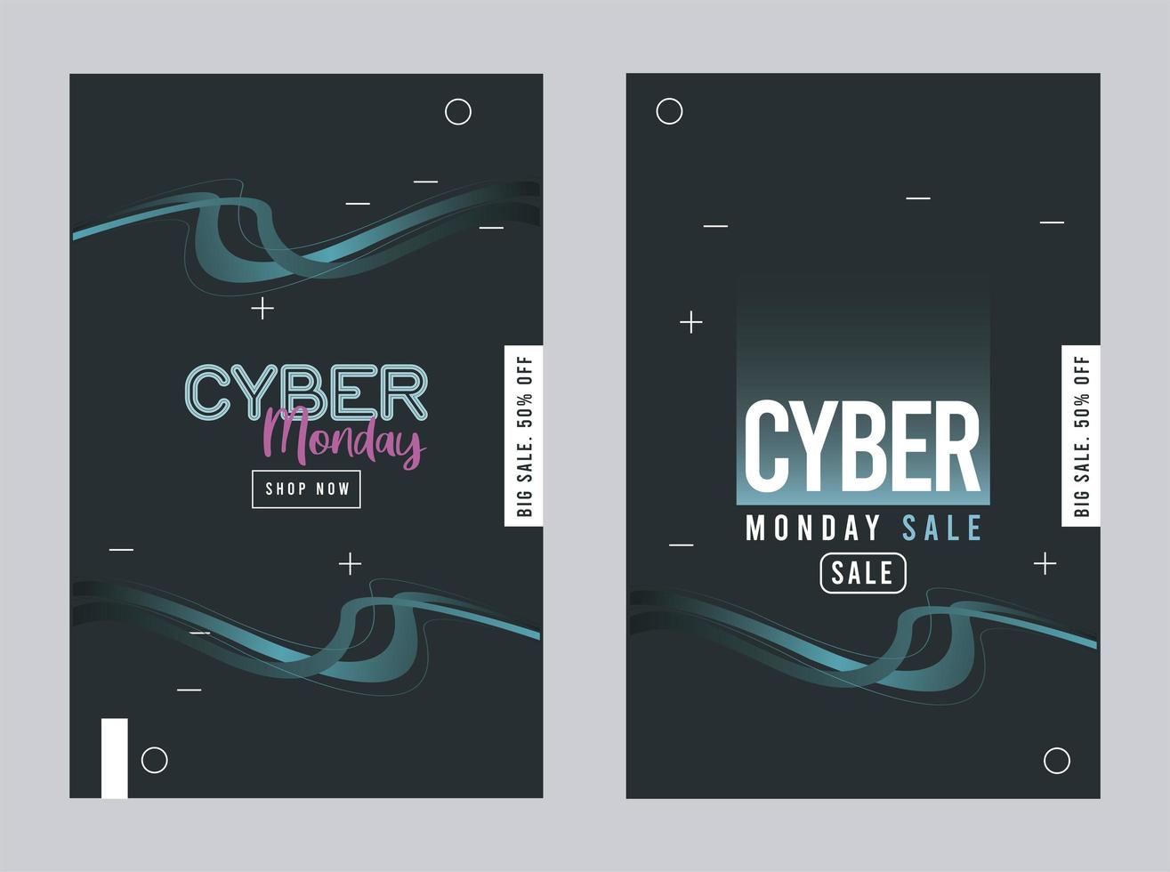 Cyber Montag Verkauf Poster mit blauen Spuren vektor