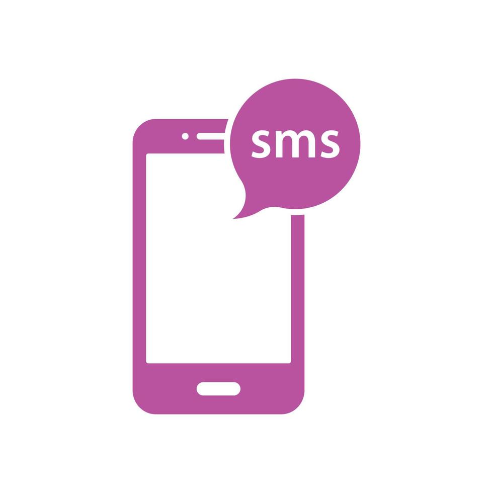 eps10 rosa vektor smartphone e-post eller SMS abstrakt ikon eller logotyp isolerat på vit bakgrund. mobil post symbol i en enkel platt trendig modern stil för din hemsida design, och mobil app