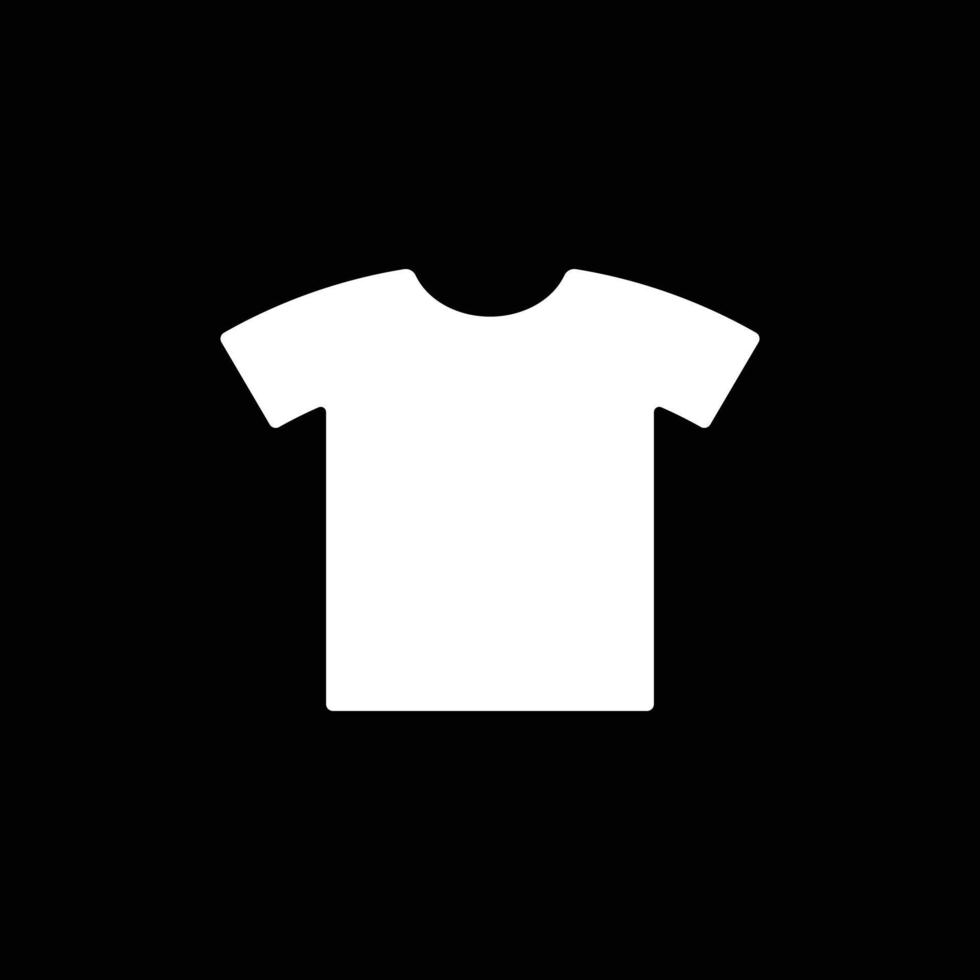 eps10 weißes Vektort-shirt feste abstrakte Kunstikone oder -logo lokalisiert auf schwarzem Hintergrund. Unisex-Shirt-Symbol in einem einfachen, flachen, trendigen, modernen Stil für Ihr Website-Design und mobile App vektor
