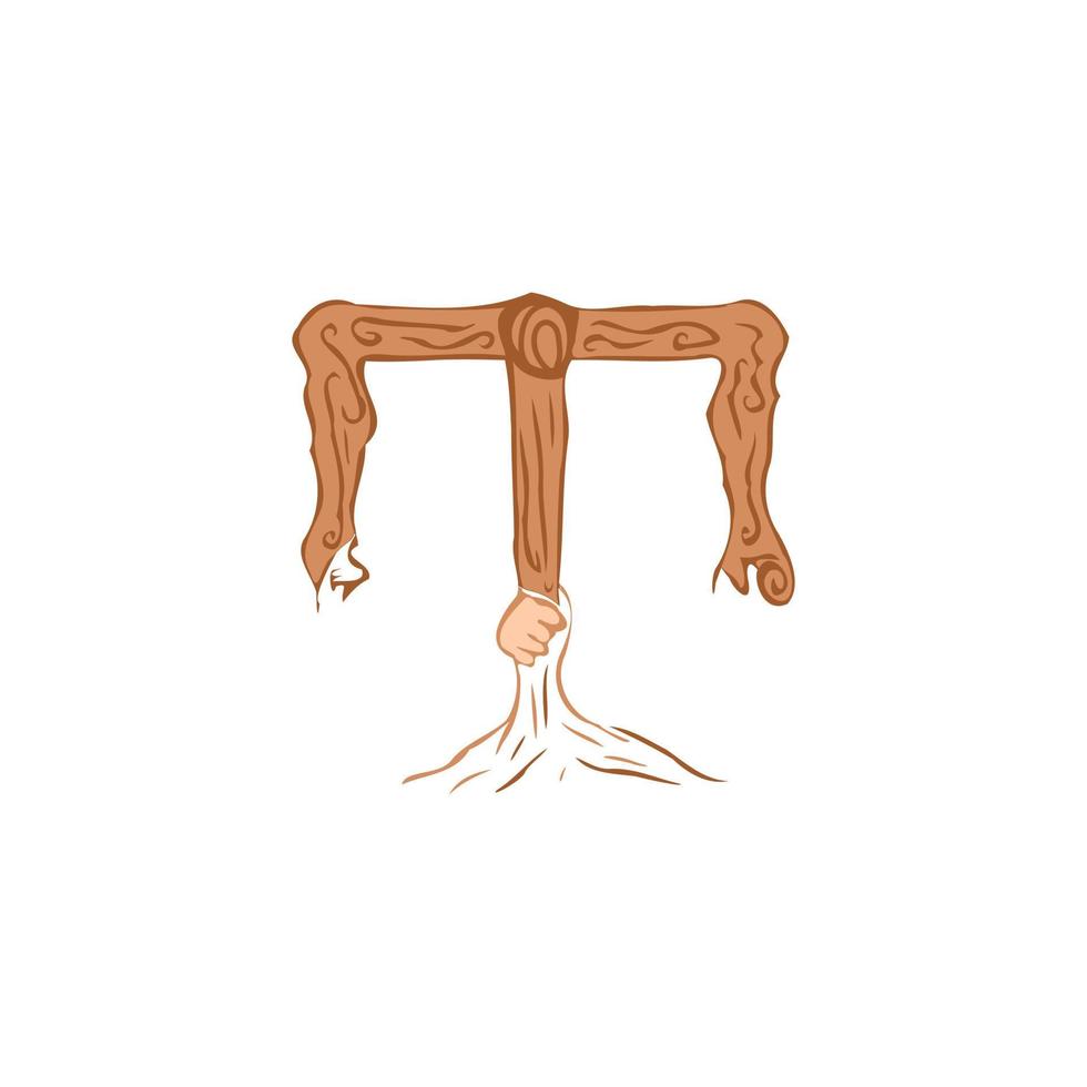 hand innehav trä av balans vektor