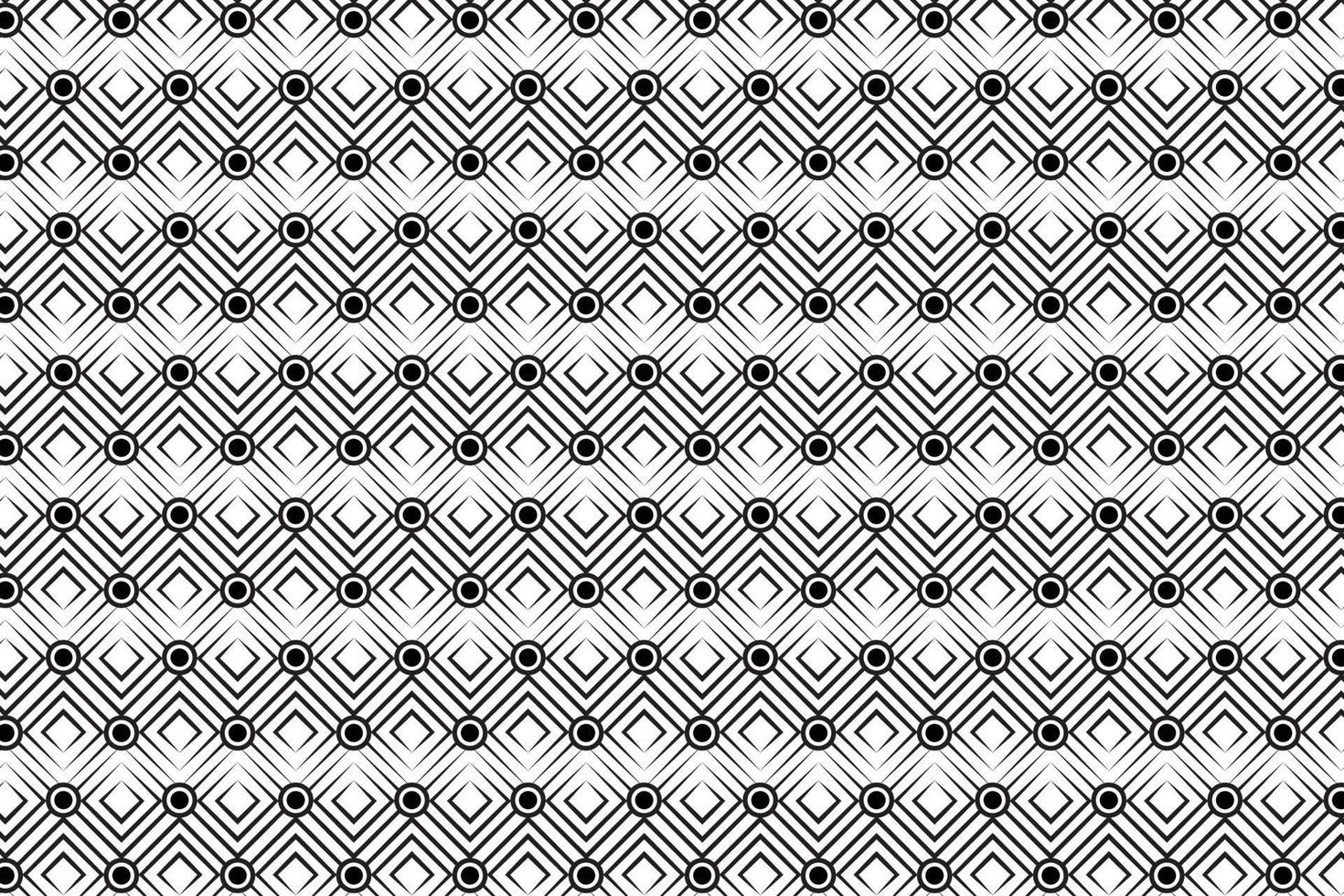 schwarzes abstraktes geometrisches Muster, schwarzer Quadrat- und Kreismusterhintergrund, Vektorlinienmuster auf weißem Hintergrund vektor