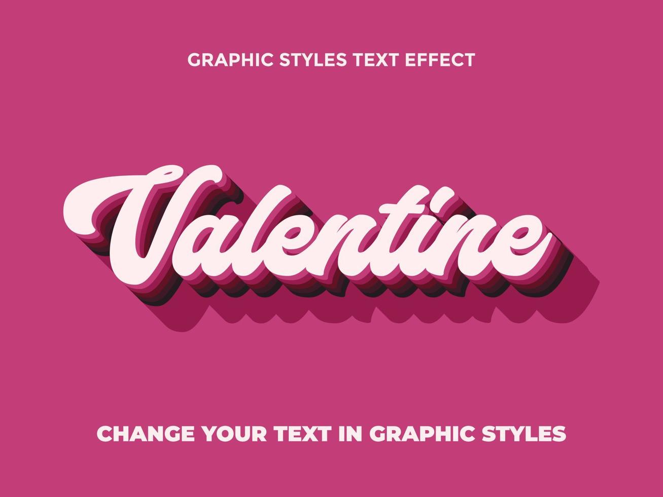 valentine rosa lutning redigerbar text effekt vektor