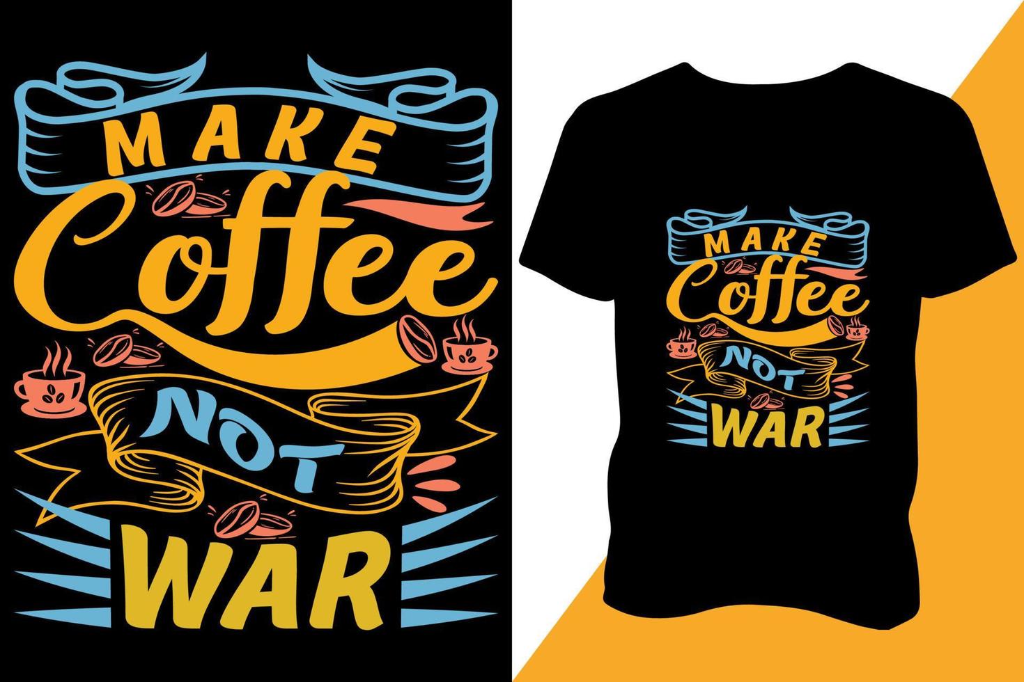 T-Shirt-Design mit Kaffee-Typografie-Druck vektor