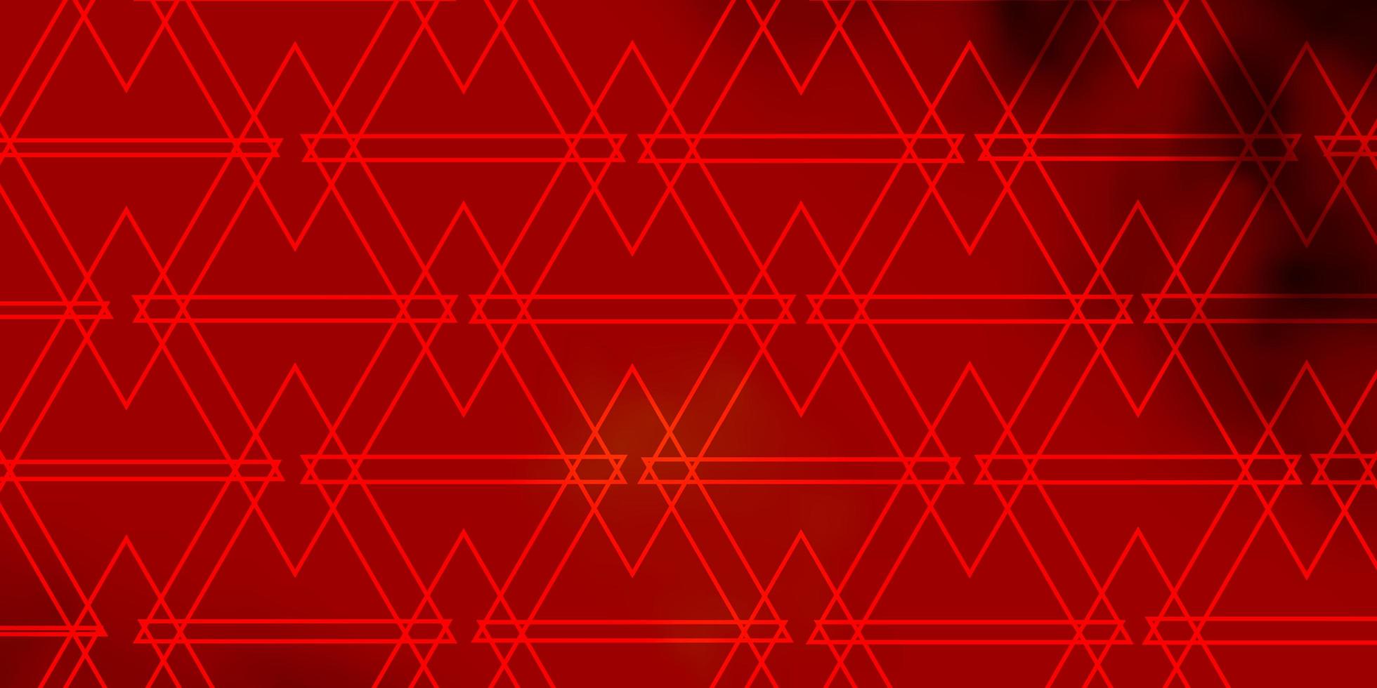 mörkrött vektormönster med linjer, trianglar. vektor