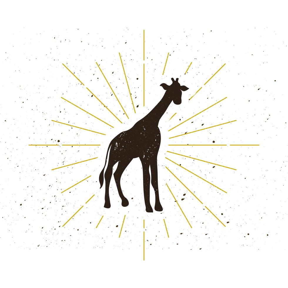 Retro Giraffe Silhouette Logo vektor