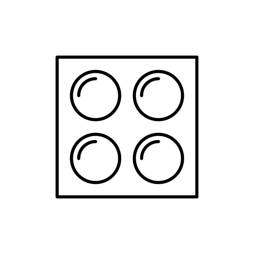 Kunststoffrohr mit Tabletten isoliertes Schild mit schwarzer dünner Linie gezeichnet. Vektorzeichen für Anwendungen, Bücher, Banner, Anzeigen, Websites, Geschäfte, Läden vektor