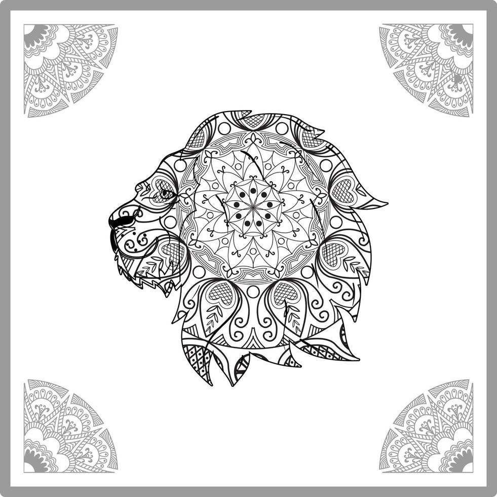 Löwe. Blumen-Mandala. vintage dekorative elemente mit mandalas. orientalisches Muster, Vektorillustration. islamische, arabische, indische, türkische, pakistanische, chinesische, osmanische Motive vektor