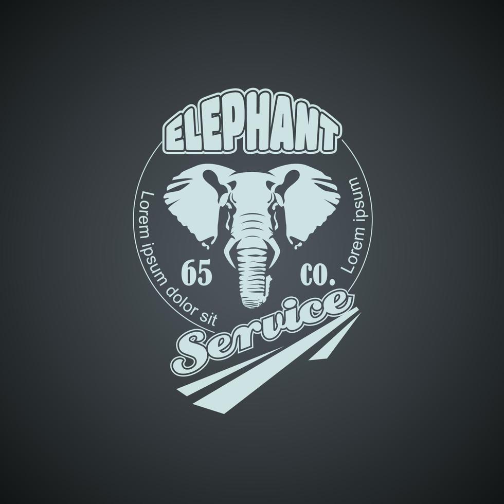 årgång retro logotyp med elefant. eps 10 vektor grafik.