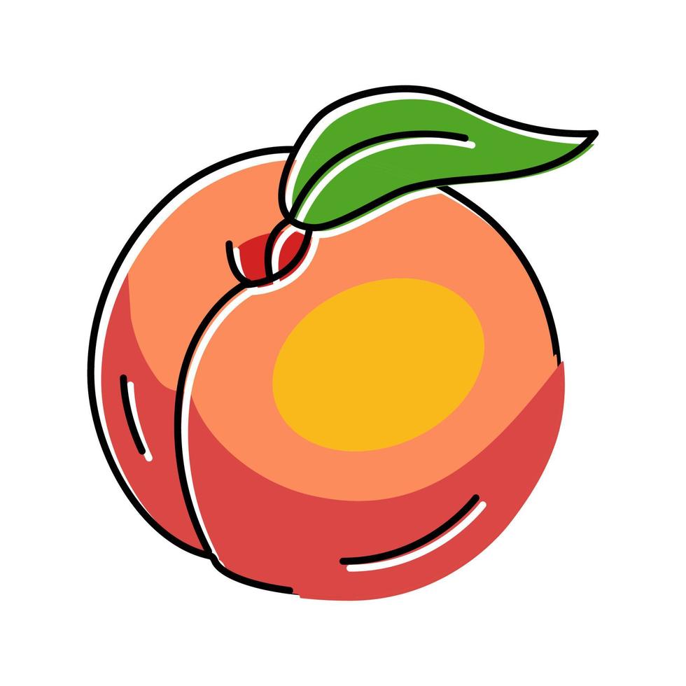 färsk orange persika Färg ikon vektor illustration