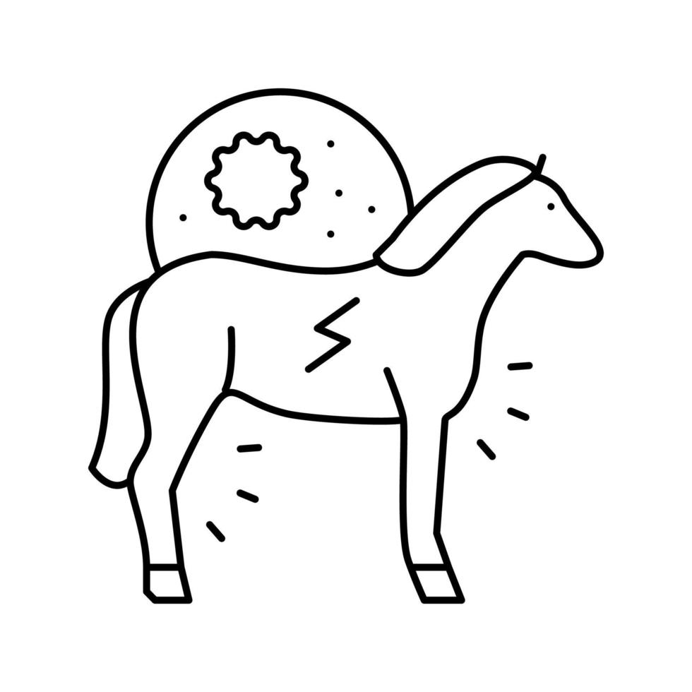 Enzephalitis Pferd Symbol Leitung Vektor Illustration