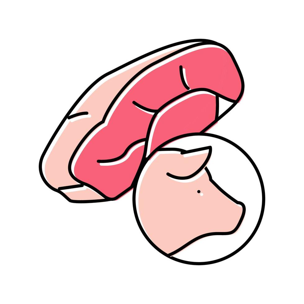 Schweinefleisch Farbe Symbol Vektor Illustration