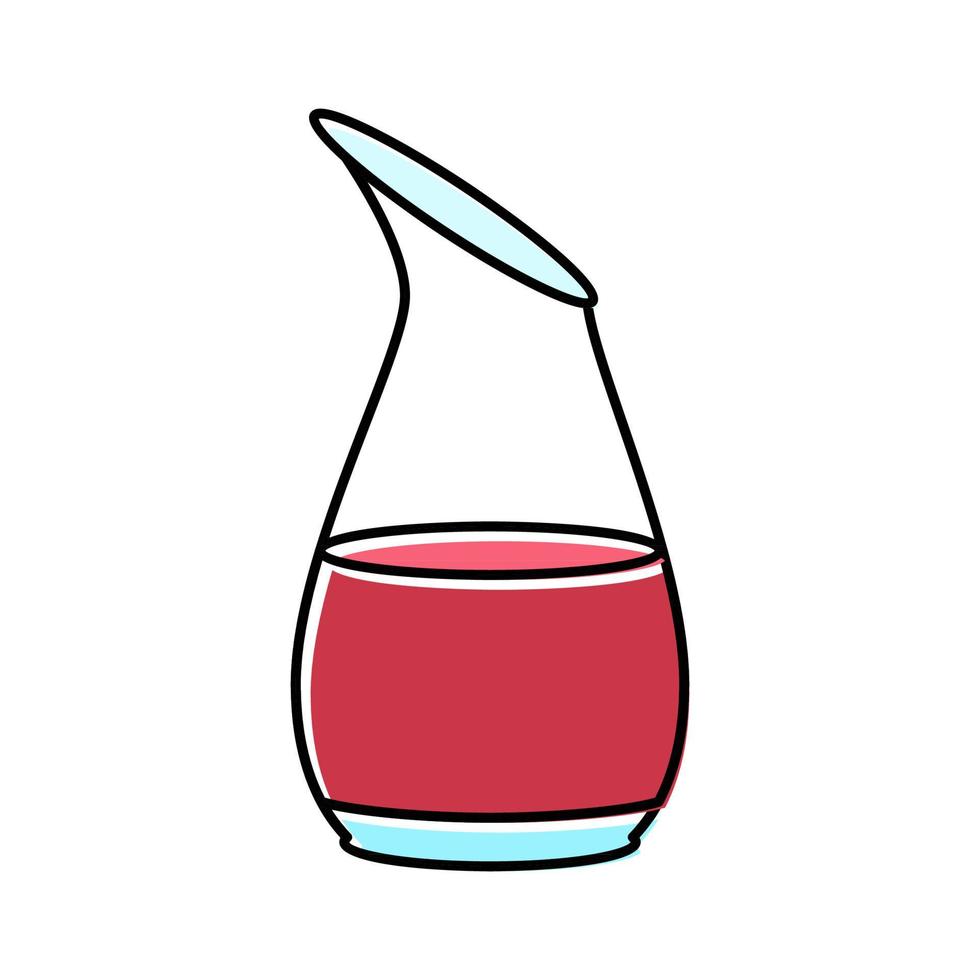 Dekanter Merlot Weinglas Farbe Symbol Vektor Illustration